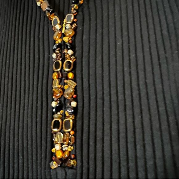 🌟HP Belldini Rib Knit Amber Topaz Jewel Gold Zipper Tank | Black | Size PXL - Picture 5 of 6